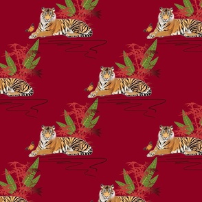 Year of the Tiger (motif) - ruby red, medium