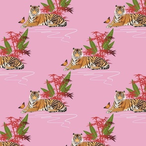 Year of the Tiger (motif) - antique rose pink, medium