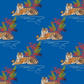 Year of the Tiger (motif) - ocean blue, medium