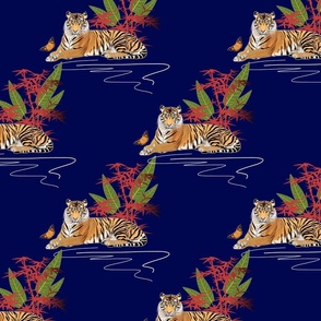 Year of the Tiger (motif) - midnight blue, medium