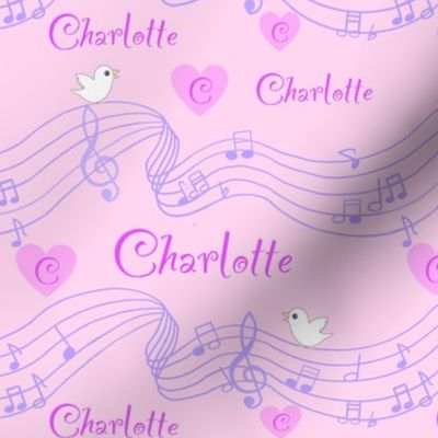 Charlotte name on pink