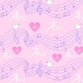 Ava name on pink