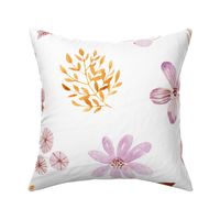 24” Maddi Floral – Pretty Watercolor Flowers Lavender Gold Blush, 24” repeat GL-MF2