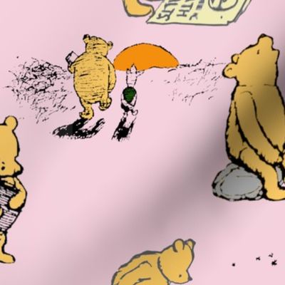 Winnie the Pooh Colored Pink