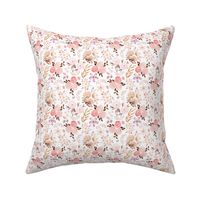 4” Maddi Floral – Pretty Watercolor Flowers Pink Coral Peach Blush, 4” repeat GL-MF1