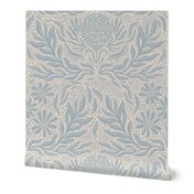 Floral arrangement (cream & blue-grey) 