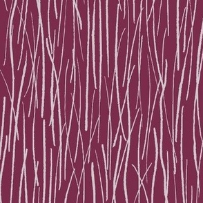 290 - Pine needle carpet, large scale - bumpy wonky organic lines for apparel, home décor and wallpaper in cream and magenta