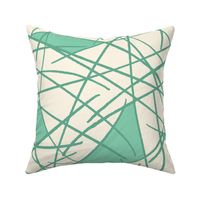 304 $ - Pine needle and abstract leaves, large scale - bumpy wonky lines in mint teal green criss-cross pattern for apparel, home décor and wallpaper