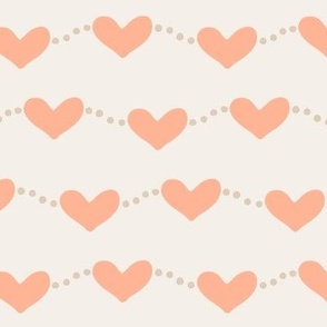 Heart Garland // Coral Pink on Ivory