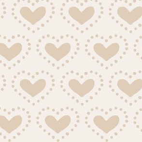 Heart Stamps // Beige on Ivory