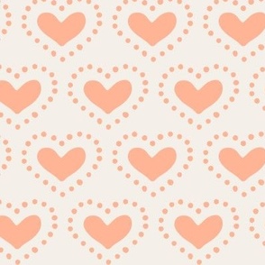 Heart Stamps // Coral Pink on Ivory