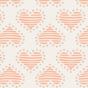 Valentine Hearts // Coral Pink on Ivory