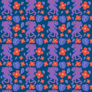 Floral Tigers - Blue