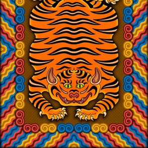 Tiger quilt panel