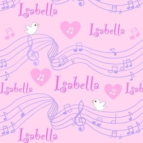 Isabella name on pink 