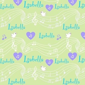 Isabella name on green