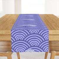 Art Deco Japanese waves scallop repeat design in violet blue pantone 2021 very pery