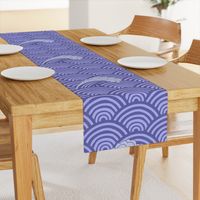 Art Deco Japanese waves scallop repeat design in violet blue pantone 2021 very pery