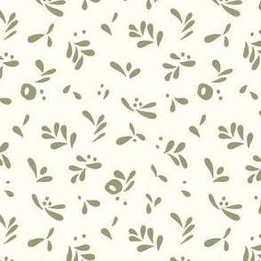 Abstract Floral // Green on Ivory