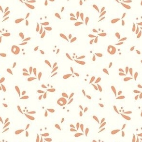 Abstract Floral // Terracotta on Ivory