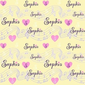 Sophia name on lemon yellow