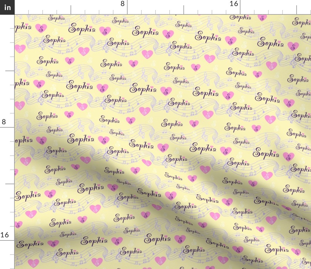 Sophia name on lemon yellow