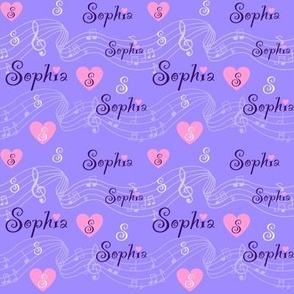 Sophia name on purple 