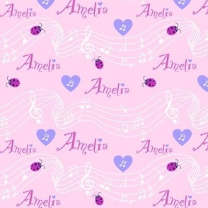 Amelia name on pink