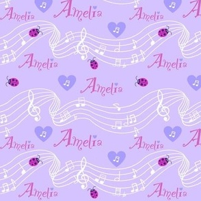 Amelia name on lilac 