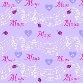 Maya name on lilac 