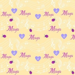 Maya name on yellow