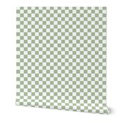 Sage Green and White 1” Checkers