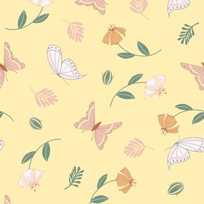 Butterflies Yellow Pastel for Spring 