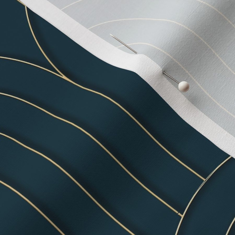 ELEGANT 3D GOLDEN DECO CURVES - GOLD ON TEAL