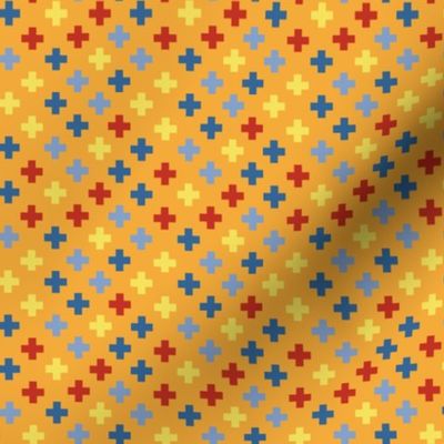 Yellow, red and blue crosses - Small scale
