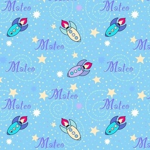 Mateo name on blue