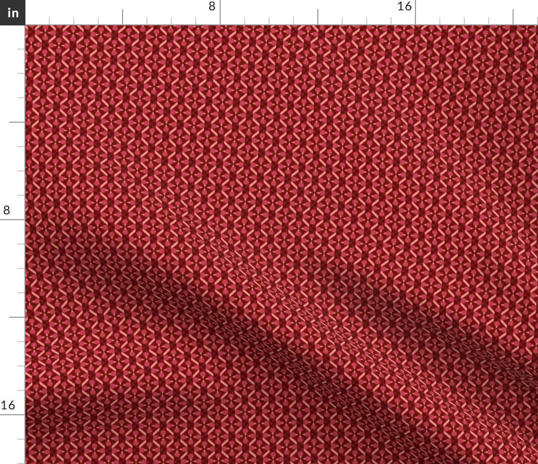 TRV4 - Small - Topsy Turvy Geometric Grid in Garnet Red