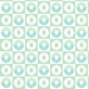 Retro Flower check mint by Jac Slade