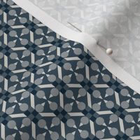 TRV8 - Small - Topsy Turvy Geometric Grid in Blue-GreyBlue Grey