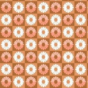 Retro Flower check brown by Jac Slade