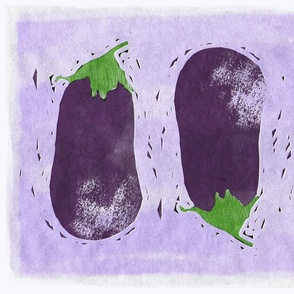 Eggplants tea towel