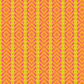 Chevron Stripes in Orange and Hot Pink