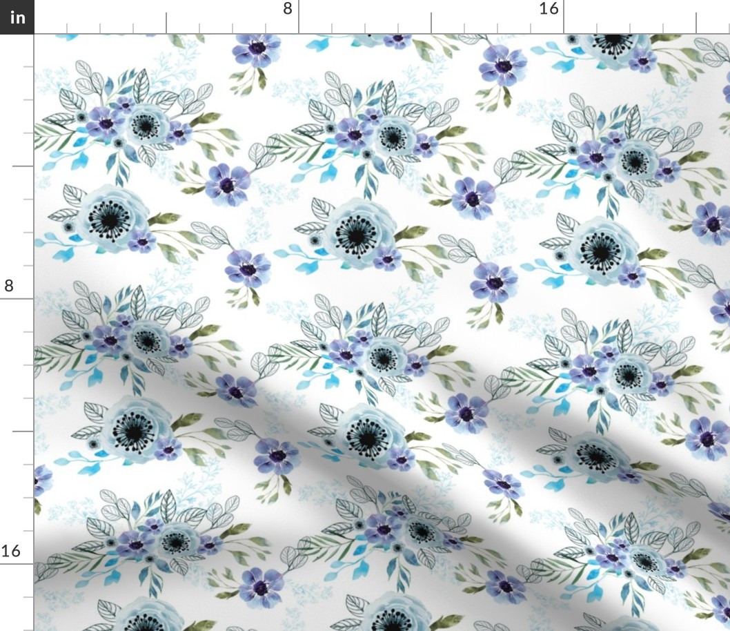 flower blue watercolor