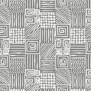 African Geometrics on Pewter Grey/Gray