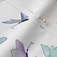 watercolor butterflies - blue mix - ELH