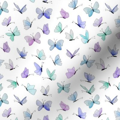 watercolor butterflies - blue mix small - ELH