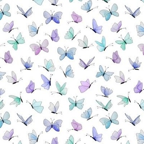 watercolor butterflies - blue mix small - ELH