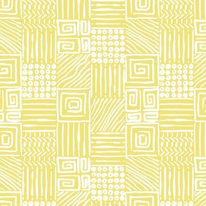 African Geometrics on Buttercup Yellow