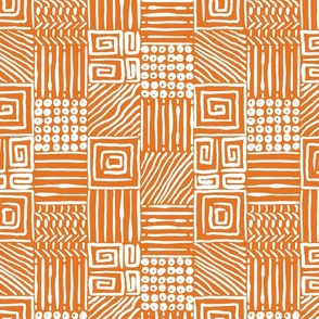 African Geometrics on Carrot Orange