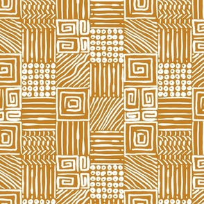 African Geometrics on Desert Sun Orange